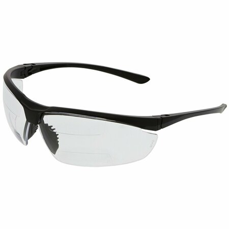MCR SAFETY Glasses, VL2 Clear Dual 1.5 Magnifiers, 12PK VL23D15